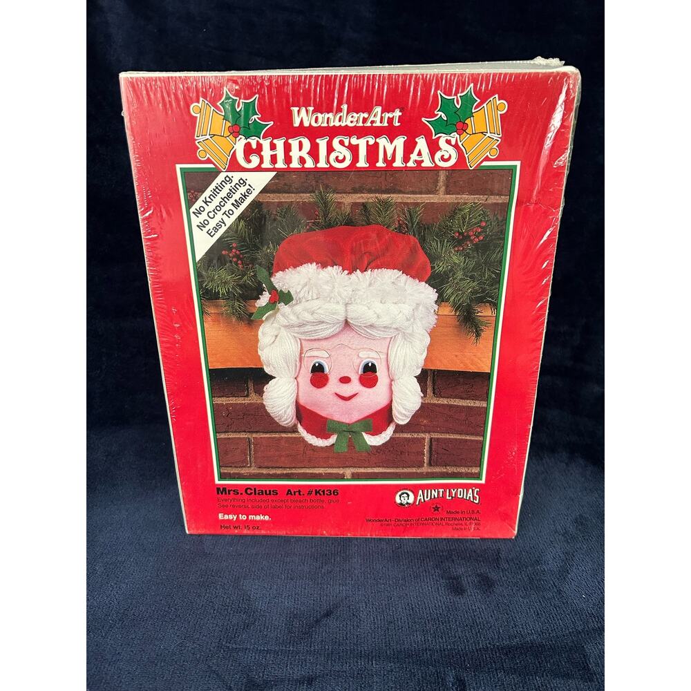 VINTAGE 1991 WONDER ART CHRISTMAS MRS.CLAUS AUNT LYDIA'S OLD NO KNIT NO CROCHET